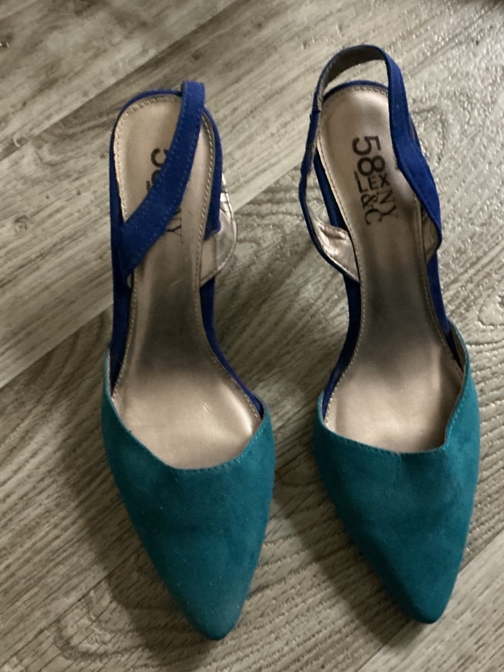 Vintage New York and company Y2K shoes blue green black